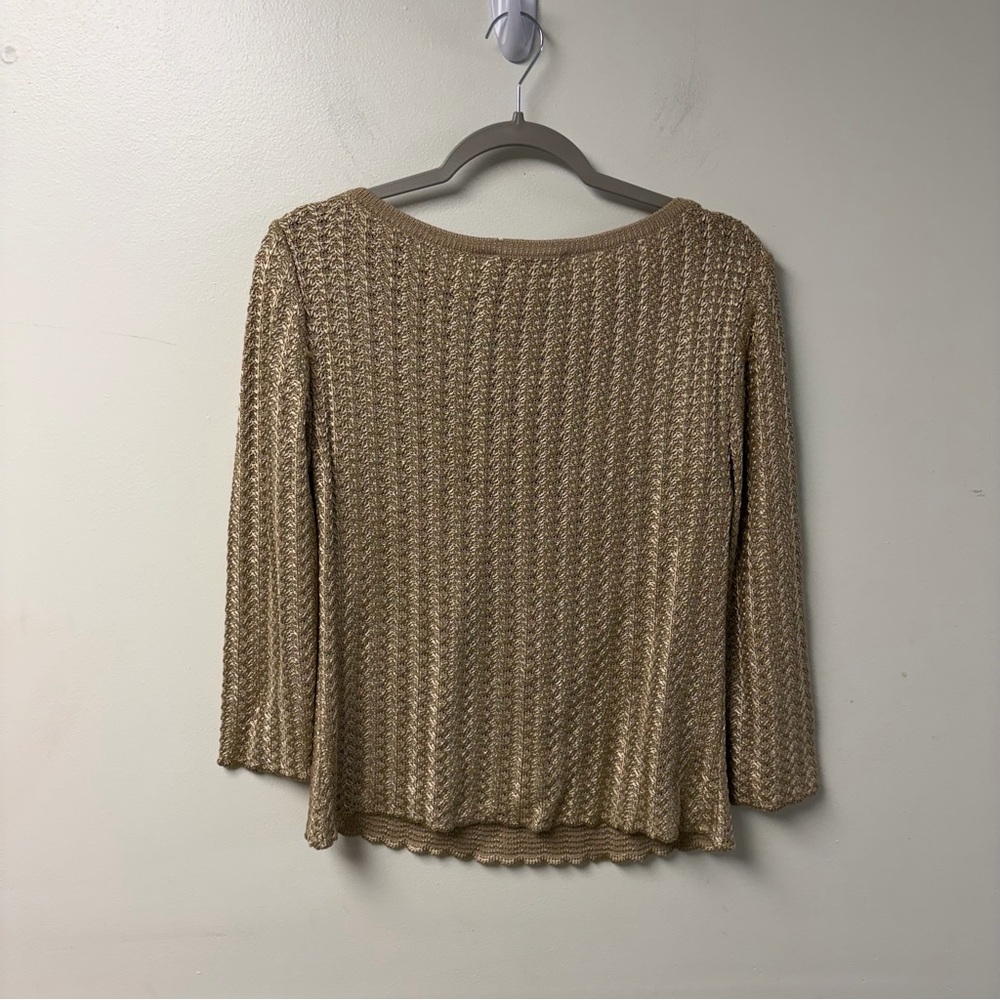 St. John Collection by Marie Gray Gold Knit Top Size 8 - Picture 3 of 3